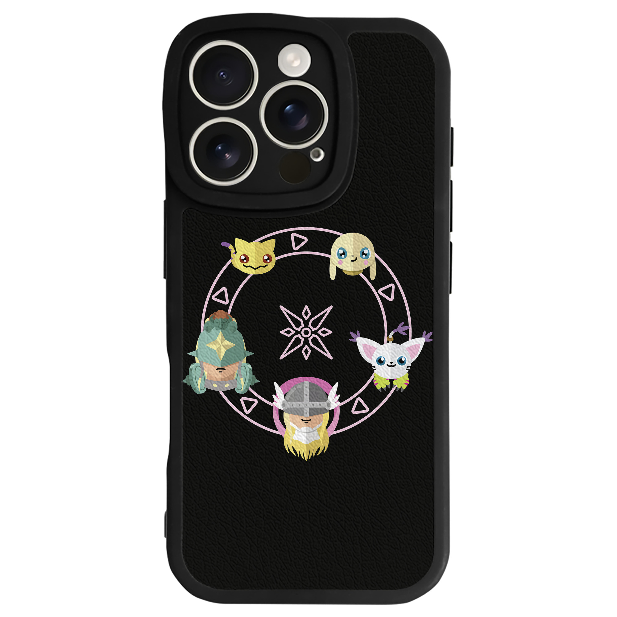 （画像用） Digimon デジタルモンスター/デジモン 【iPhone 16シリーズ対応】シリコンスマホケース（レザー調） 材質：シリコン